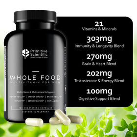 Ingrédients naturels des multivitamines pour hommes, Primitive Scientific