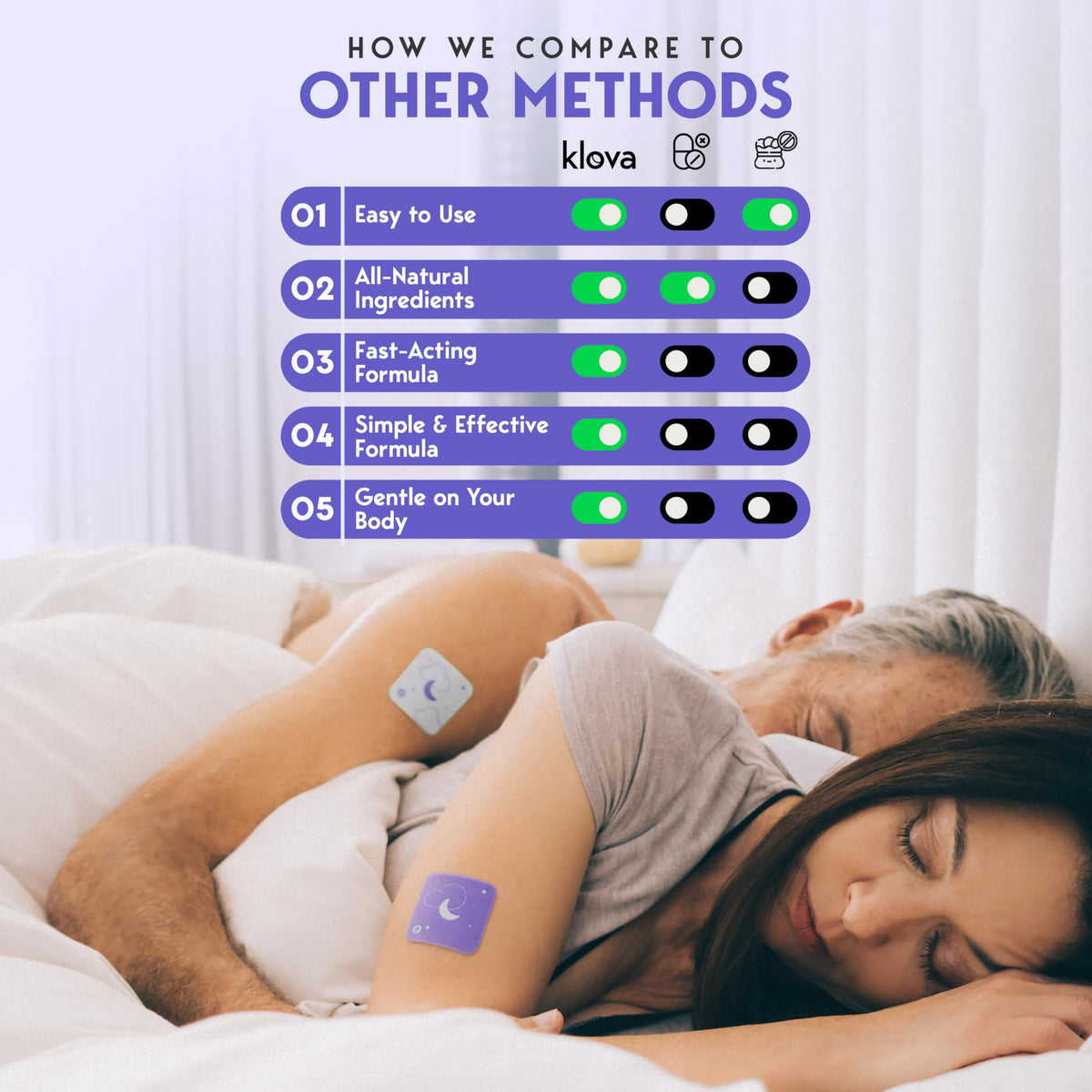 Ingrédients naturels des patches de sommeil Klova