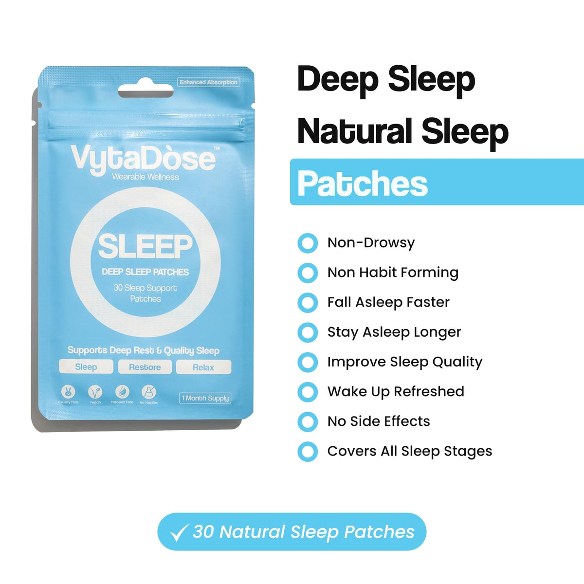 Ingrédients naturels des patchs de sommeil Vytadose