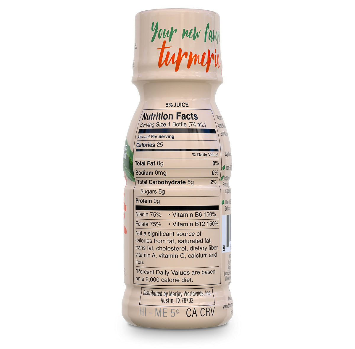 Ingrédients naturels des shots de curcuma Turmeric Time sur une table