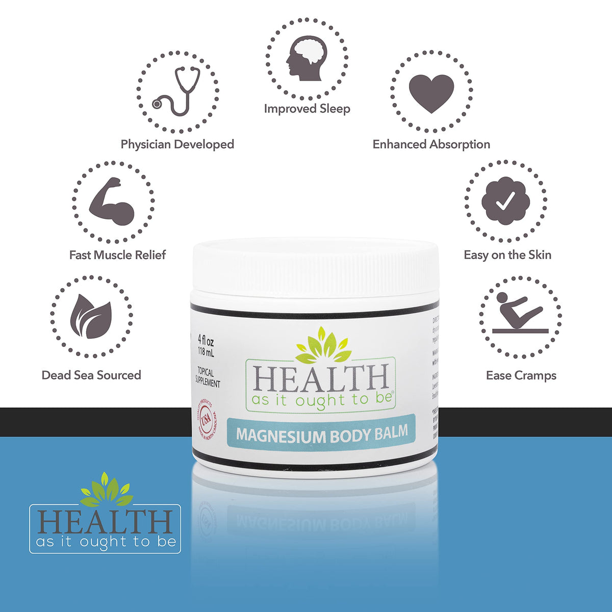 Ingrédients naturels du Baume Corporel Magnésium 150g, huile de coco et aloe vera