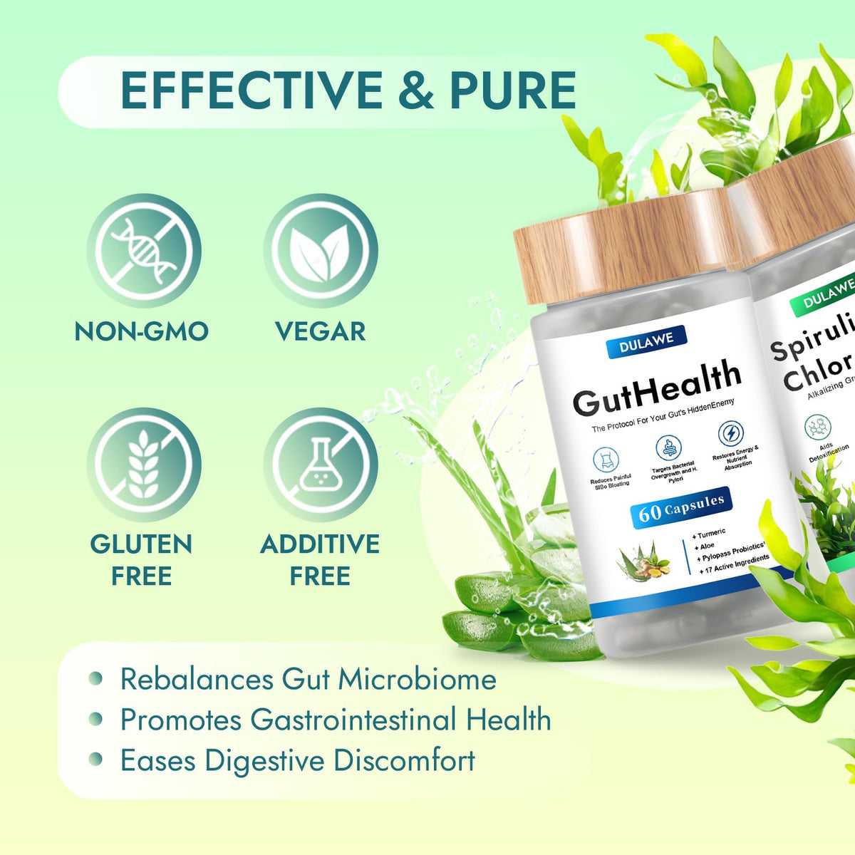 Ingrédients naturels du bundle TakTuqa avec Spiruline