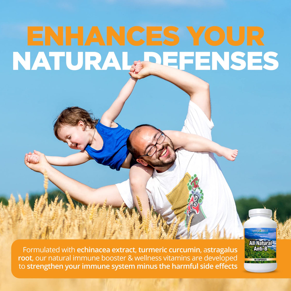 Ingrédients naturels du complément Anti-B de LifeSource Vitamins
