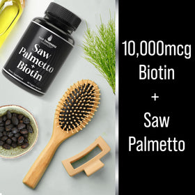 Ingrédients naturels du complément Saw Palmetto + Biotine