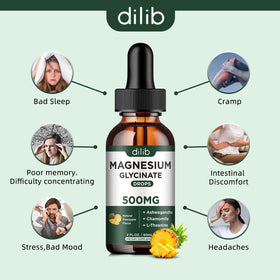Ingrédients naturels du dilib Magnésium Glycinate sur une table