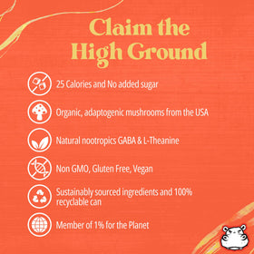 Ingrédients naturels du High Ground Elixir Seltzer Champignon