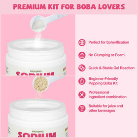 Ingrédients naturels du kit DIY Popping Boba de provspro
