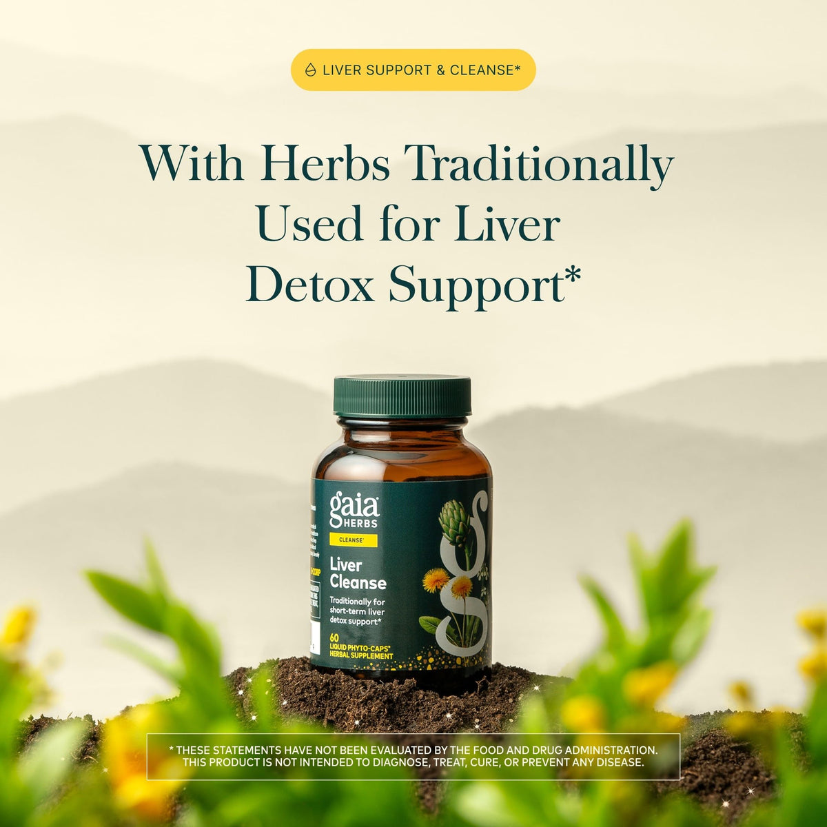 Ingrédients naturels du produit Gaia Herbs Détox Foie