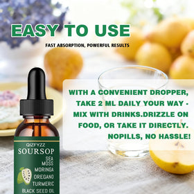 Ingrédients naturels du Soursop Bitters sur table