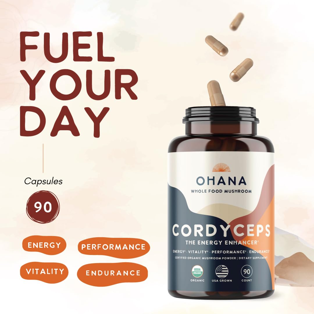 Ingrédients naturels en poudre pour smoothies avec Cordyceps bio