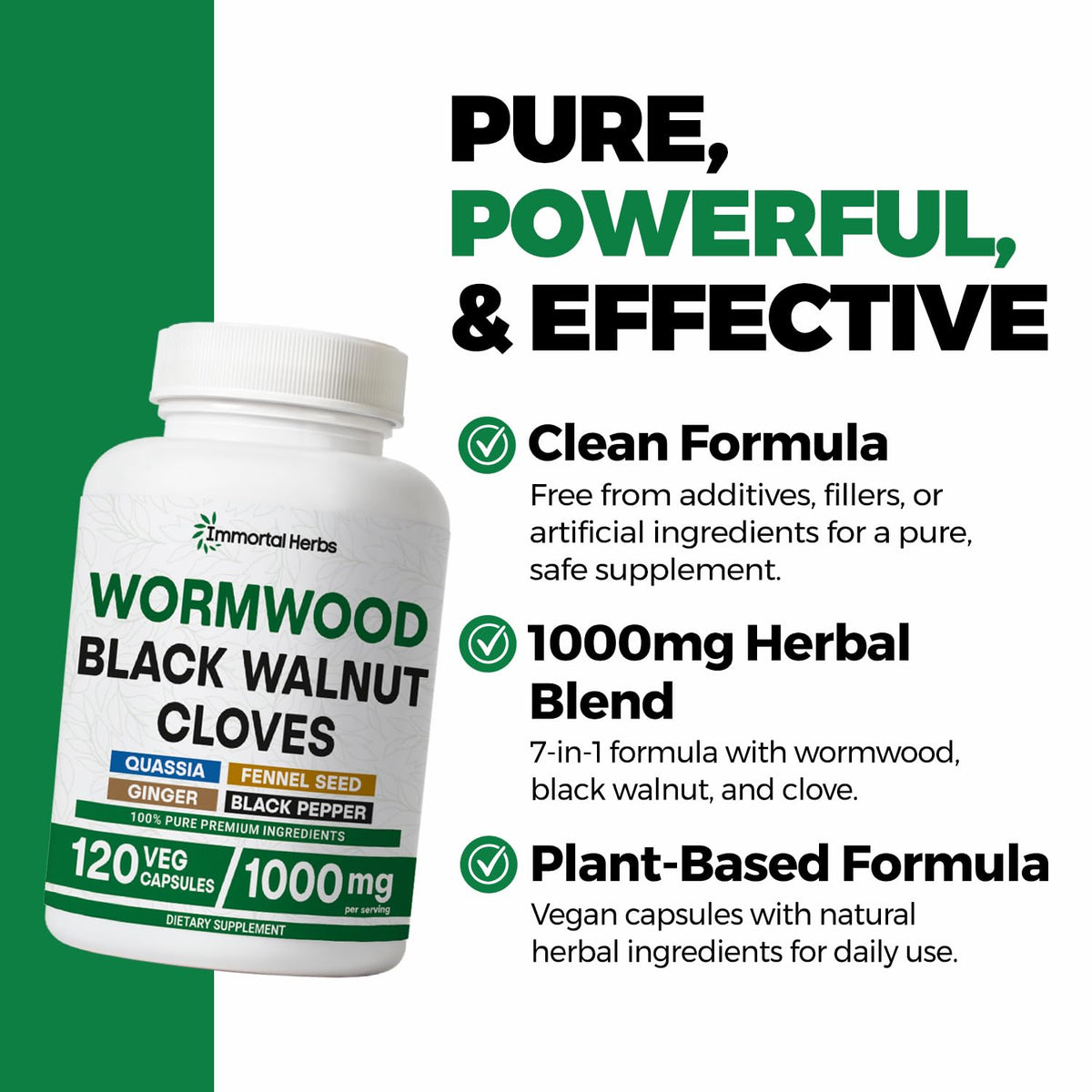 Ingrédients naturels pour le complément Immortal Herbs