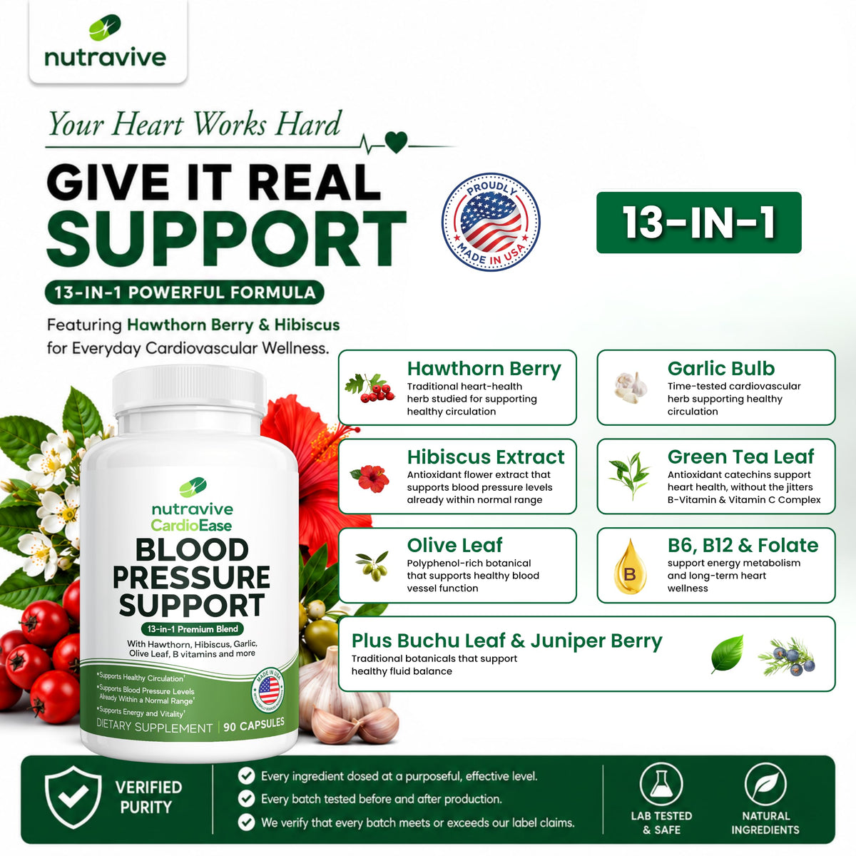 Ingrédients naturels utilisés dans Nutravive 13 en 1