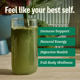 Ingrédients principaux de Suja: kale, brocoli, spirulina