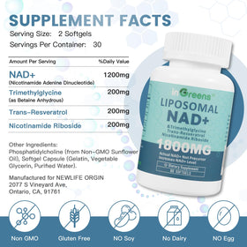 inGreens Complément Alimentaire Liposomal NAD+ 1800 mg 60 gélules emballage
