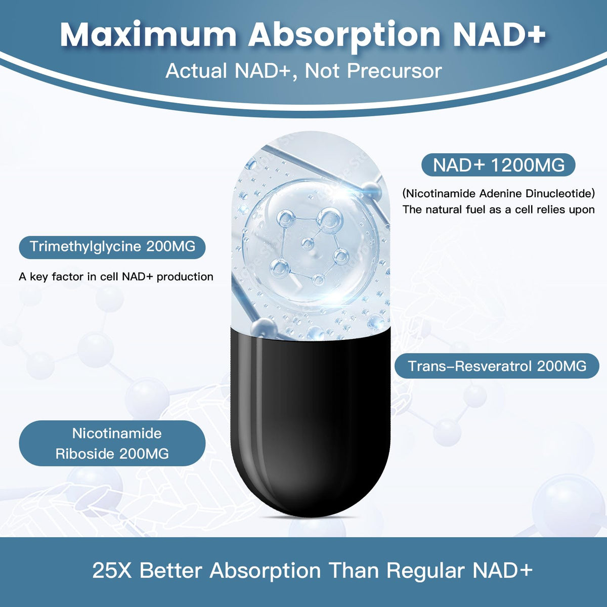 inGreens Complément Alimentaire Liposomal NAD+ 1800 mg gélules avec ingrédients