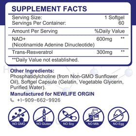 inGreens complément NAD+ 900mg, côté de l'emballage
