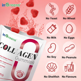 inGreens gummies collagène marin 5000mg à côté d'un verre d'eau