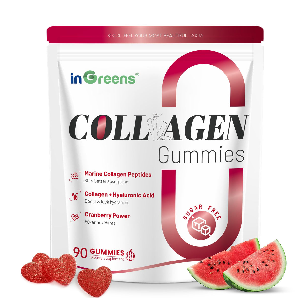 inGreens gummies collagène marin 5000mg emballage avant