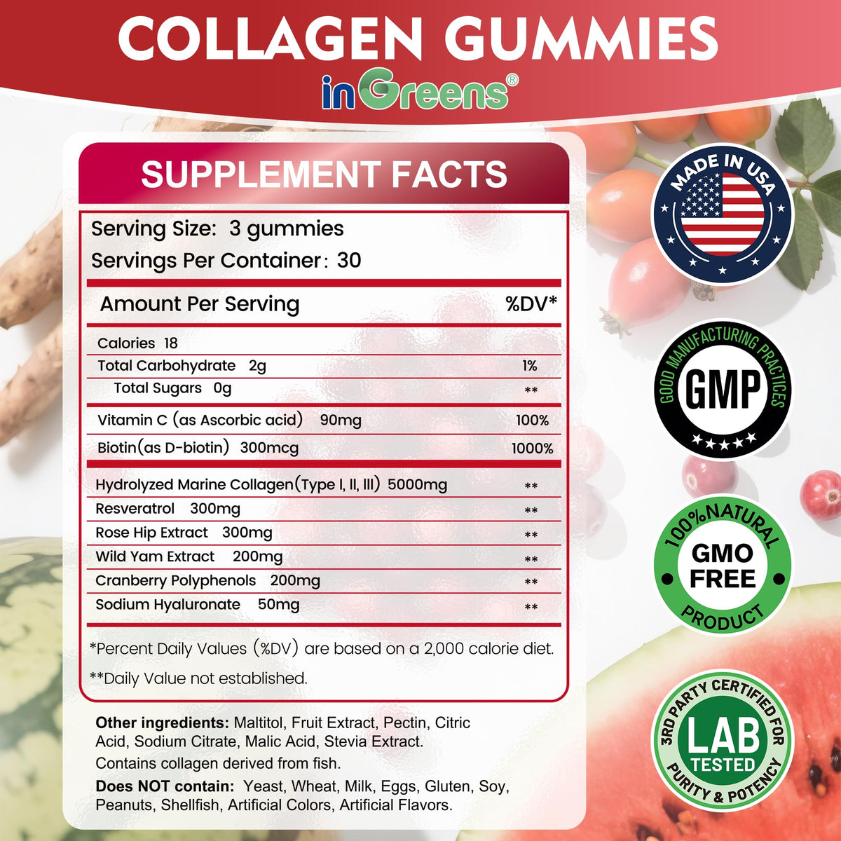 inGreens gummies collagène marin 5000mg texture
