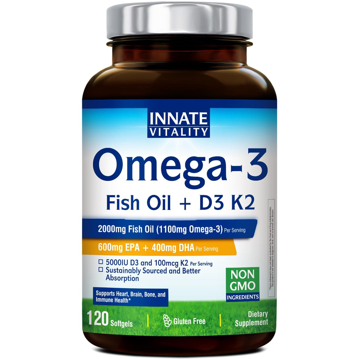 Innate Vitality Omega 3 huile de poisson 2000mg gélules douces
