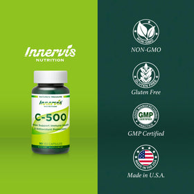 INNERVISNUTRITION C-500 capsules sur une table