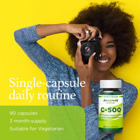 INNERVISNUTRITION C-500 capsules végétales sur fond blanc