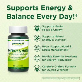 INNERVISNUTRITION Énergie Naturelle 60 Capsules avec étiquette
