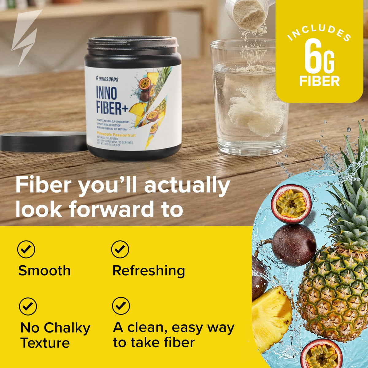 Inno Fiber+ complément alimentaire en poudre 458g avec fruits
