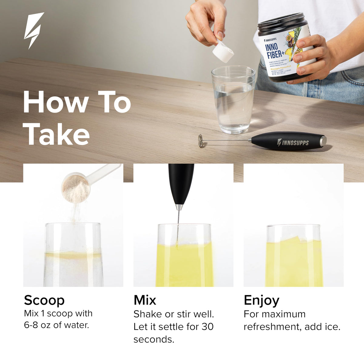 Inno Fiber+ complément alimentaire en poudre 458g étiquette