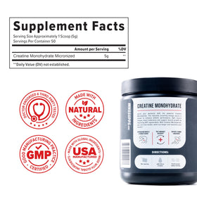 InnoSupps créatine monohydrate en poudre sur une cuillère