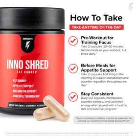 InnoSupps Inno Shred en mode lifestyle avec des accessoires de fitness