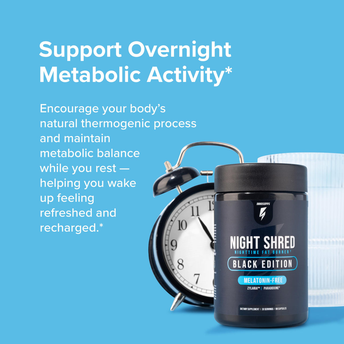 InnoSupps Night Shred capsules végétales sur fond blanc