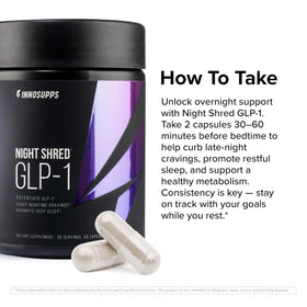 InnoSupps Night Shred GLP-1 avec un verre d'eau