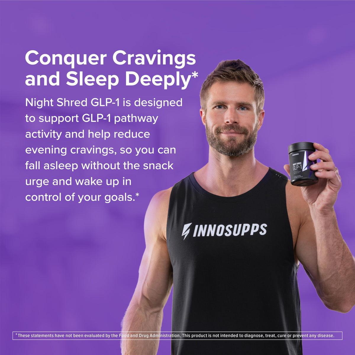 InnoSupps Night Shred GLP-1 capsules en gros plan
