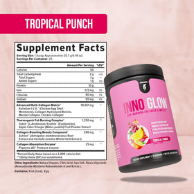 InnoSupps Poudre de Collagène Multi-Collagène 340g en préparation dans un smoothie