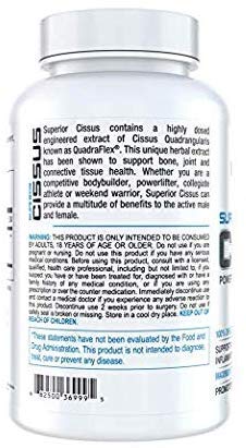 InnovaPharm Cissus Quadrangularis 4800mg - vue de l'arrière du flacon