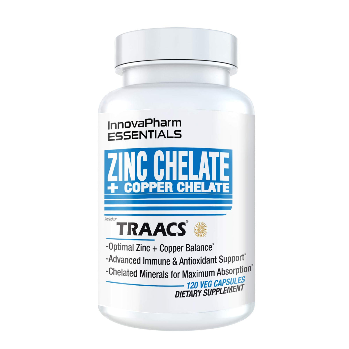 InnovaPharm Zinc Chélaté et Cuivre Chélaté 100g - vue de face