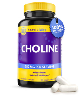 InnovixLabs Choline 550 mg 100 capsules vue de face