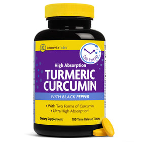 InnovixLabs Curcuma Curcumine 100 comprimés, vue de face