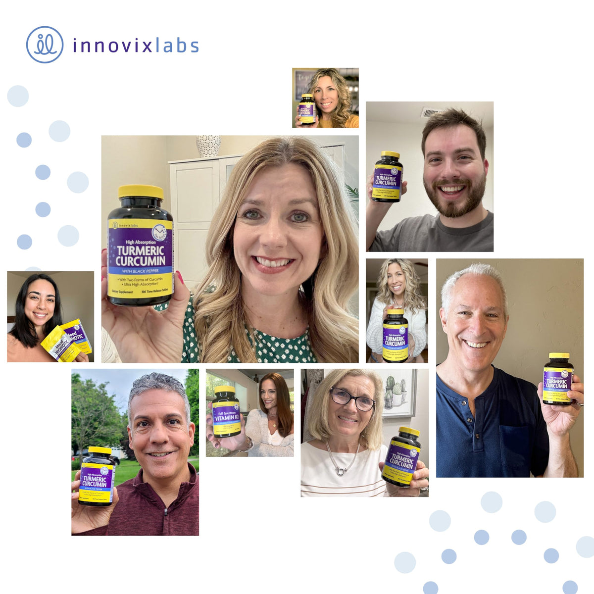 InnovixLabs Curcuma Curcumine avec des herbes en arrière-plan