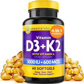 InnovixLabs D3 K2 5000 IU gélules vue de face