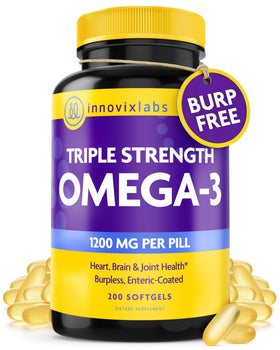 InnovixLabs Omega 3 Huile de Poisson 900 mg EPA DHA - avant de la bouteille