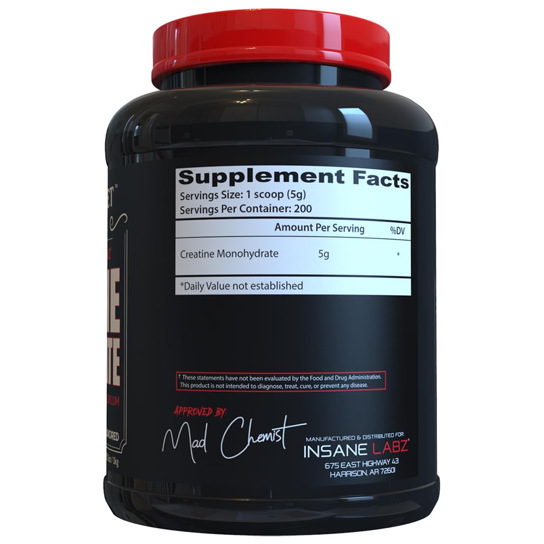 Insane Labz Creatine Monohydrate 1179g vue de côté