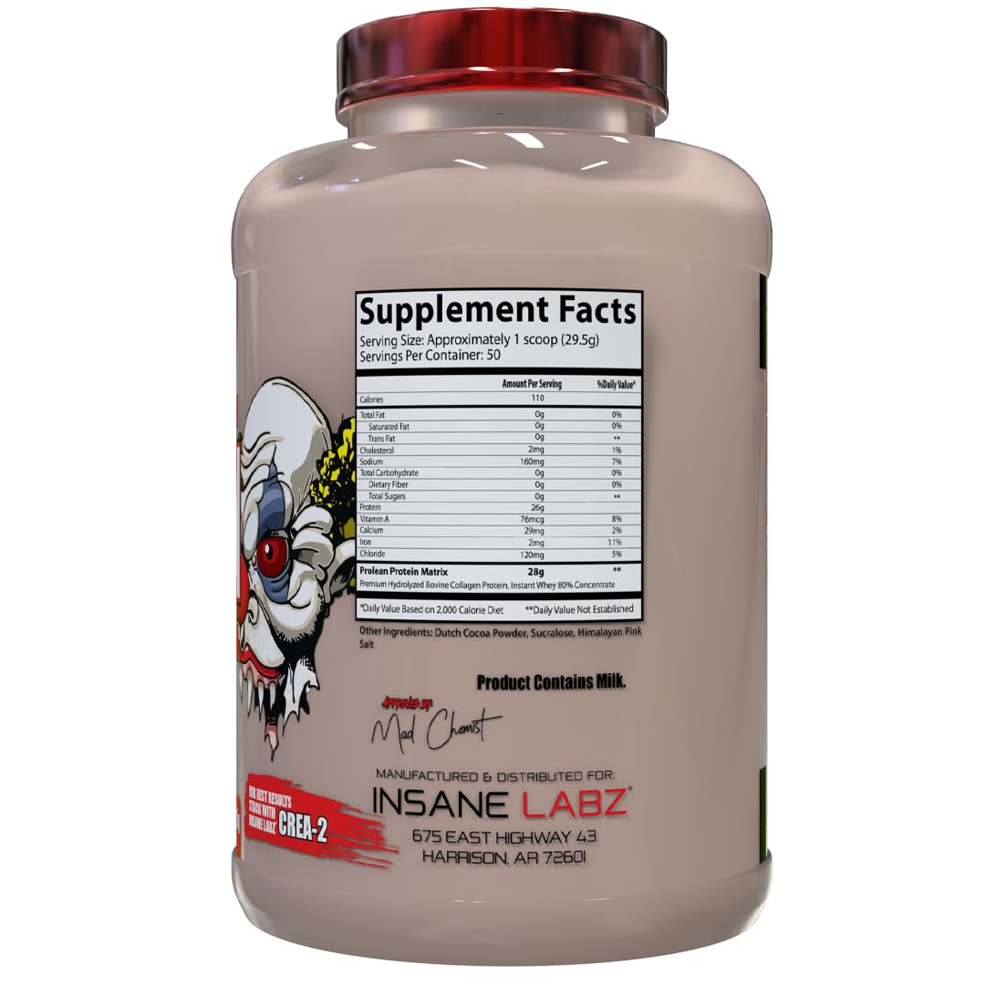 Insane Labz ProLean étiquette avec informations nutritionnelles