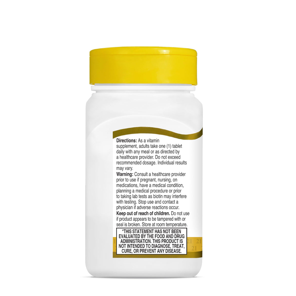 Inscription de Biotine 10 000 mcg sur l'emballage