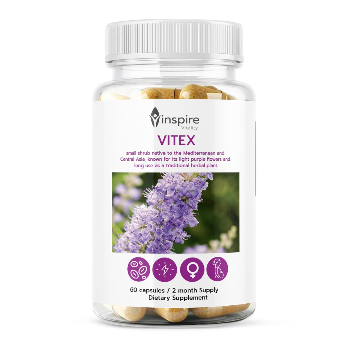 Inspire Vitality LLC Vitex Chasteberry 6000mg 60 capsules vue avant