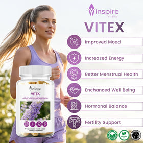 Inspire Vitality LLC Vitex Chasteberry 6000mg capsules en main