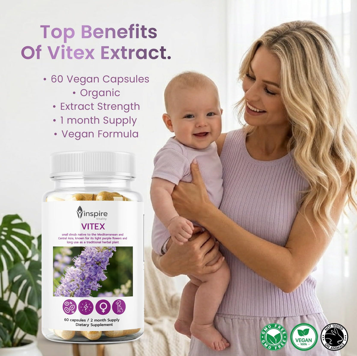 Inspire Vitality LLC Vitex Chasteberry 6000mg emballage