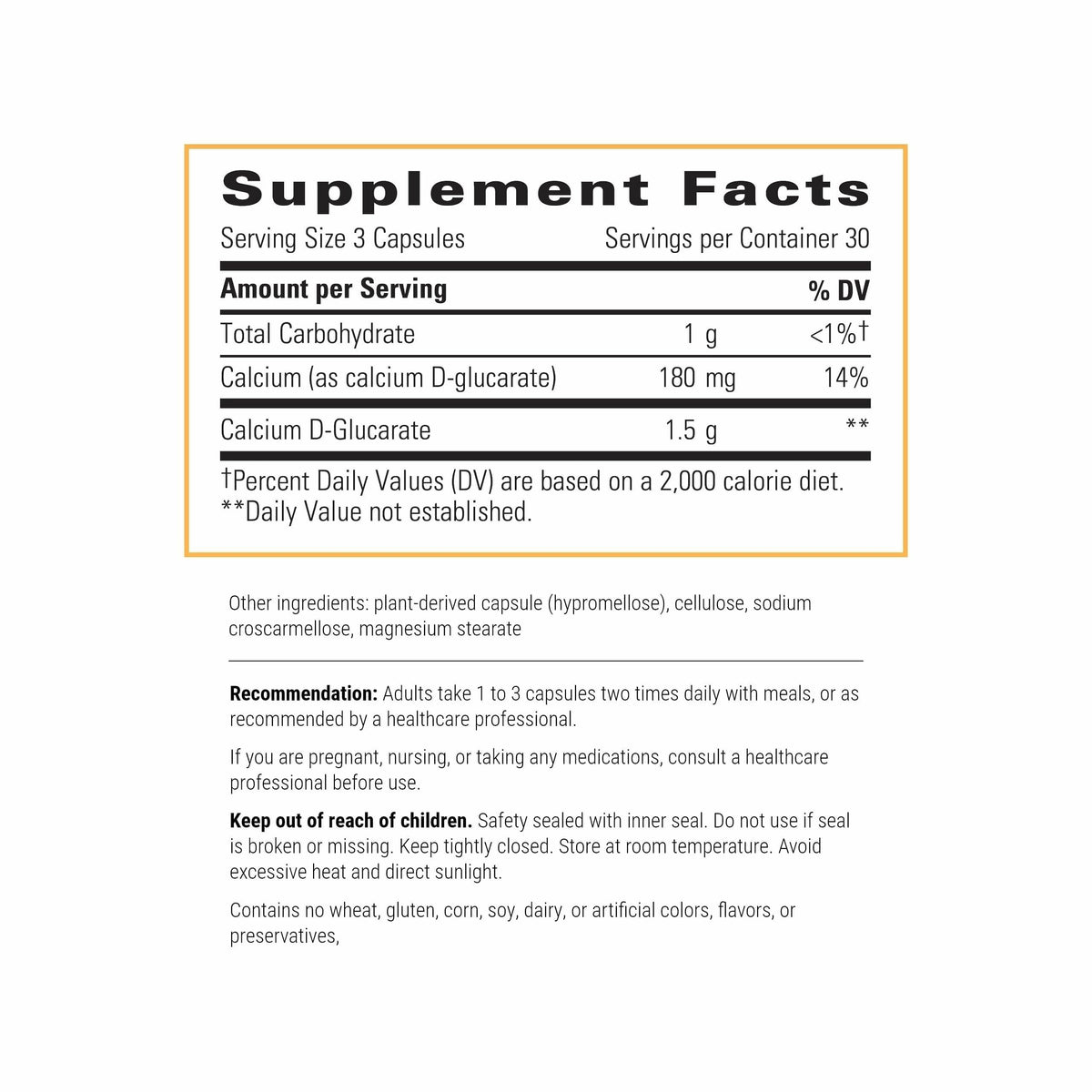 Integrative Therapeutics Calcium D-Glucarate bottle with label