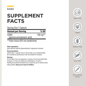 Integrative Therapeutics GABA Complément Alimentaire 60 Capsules avec fond blanc